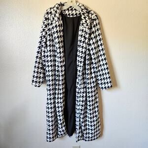 Shein Trench Coat Medium Black White
